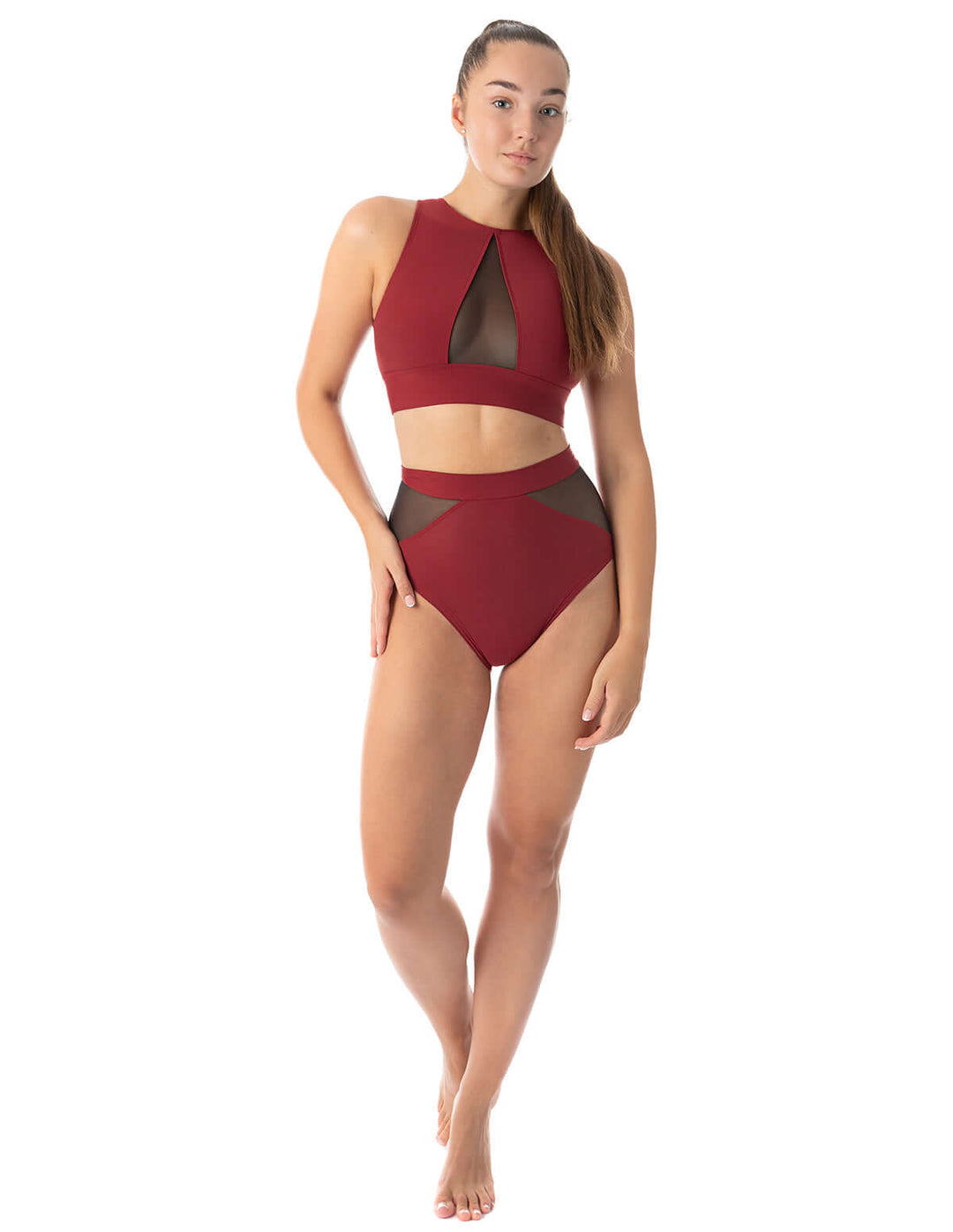 Mesh sports bra Rachel | Sports bra | Color: khaki / mesh | Women's sports bra | Dragonfly Pole Dance Clothes and Bikram Hot Yoga Outfit