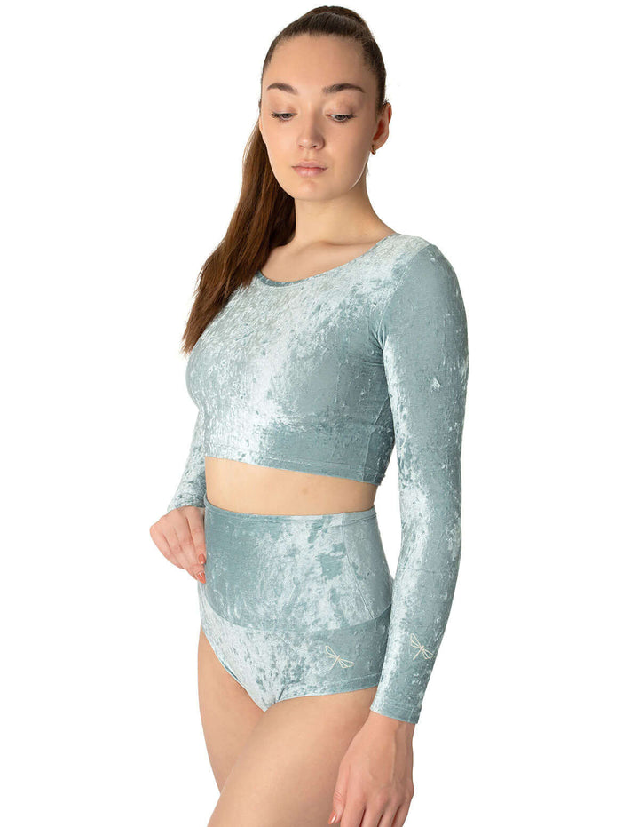 Velvet pole shorts Betty | Shorts | Color: emerald velvet | Pole Shorts | Dragonfly Pole Dance Clothing and Bikram Hot Yoga Wear