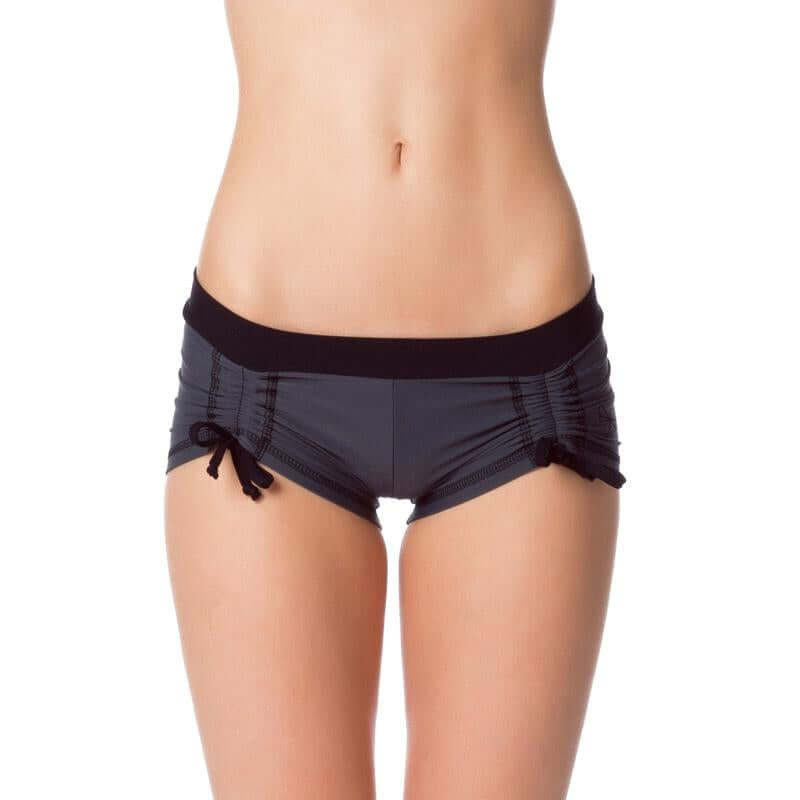 Pole fitness shorts Bella | Shorts | Color: grey / black | Pole Shorts | Dragonfly Pole Dance Clothing and Bikram Hot Yoga Wear