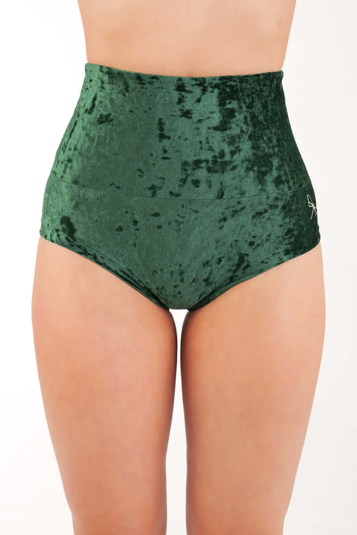 Velvet pole shorts Betty | Shorts | Color: emerald velvet | Pole Shorts | Dragonfly Pole Dance Clothing and Bikram Hot Yoga Wear