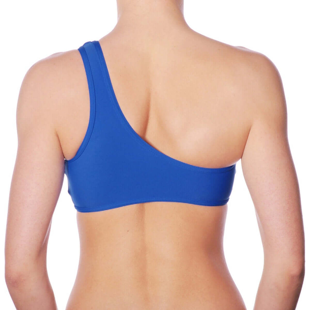 One shoulder sports bra Carmen | Sports bra | Color: red | Women's sports bra | Dragonfly Pole Dance Clothes and Bikram Hot Yoga Outfit