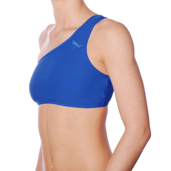 One shoulder sports bra Carmen | Sports bra | Color: red | Women's sports bra | Dragonfly Pole Dance Clothes and Bikram Hot Yoga Outfit
