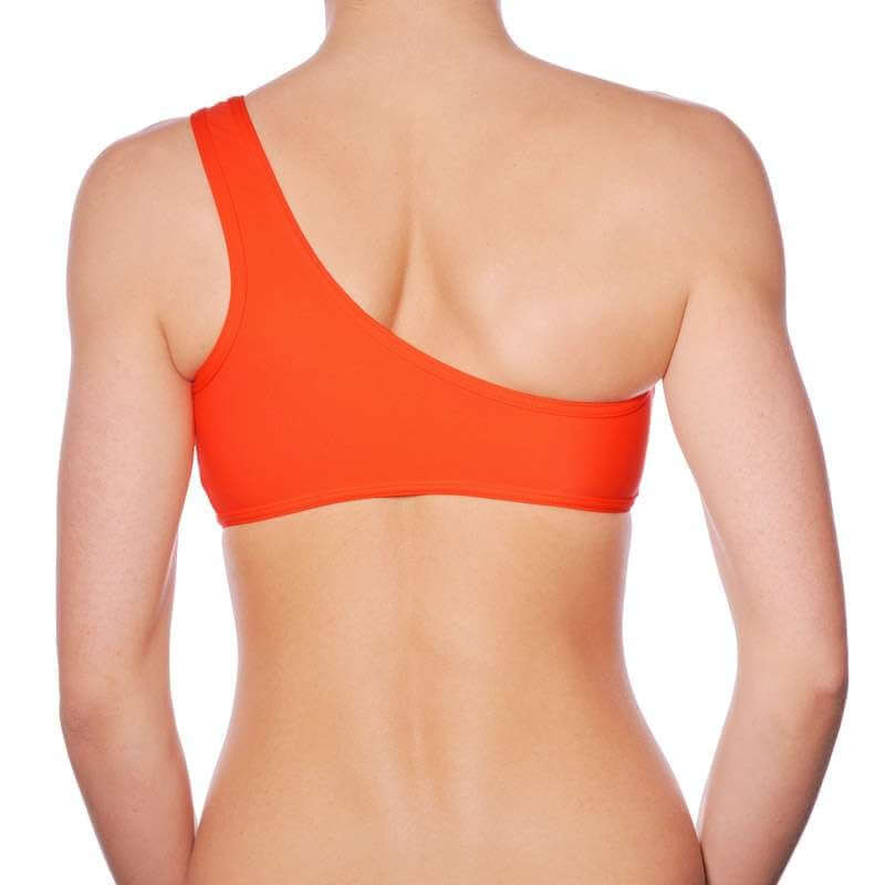 One shoulder sports bra Carmen | Sports bra | Color: red | Women's sports bra | Dragonfly Pole Dance Clothes and Bikram Hot Yoga Outfit
