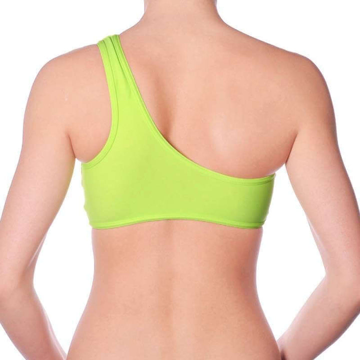 One shoulder sports bra Carmen | Sports bra | Color: red | Women's sports bra | Dragonfly Pole Dance Clothes and Bikram Hot Yoga Outfit