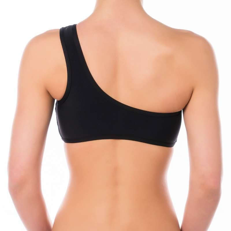 One shoulder sports bra Carmen | Sports bra | Color: red | Women's sports bra | Dragonfly Pole Dance Clothes and Bikram Hot Yoga Outfit