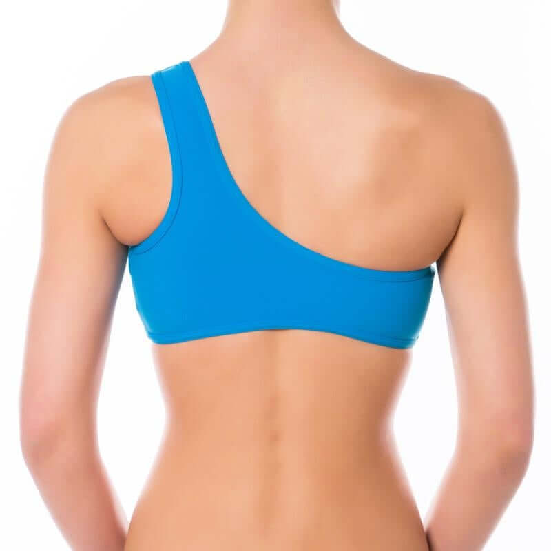 One shoulder sports bra Carmen | Sports bra | Color: red | Women's sports bra | Dragonfly Pole Dance Clothes and Bikram Hot Yoga Outfit