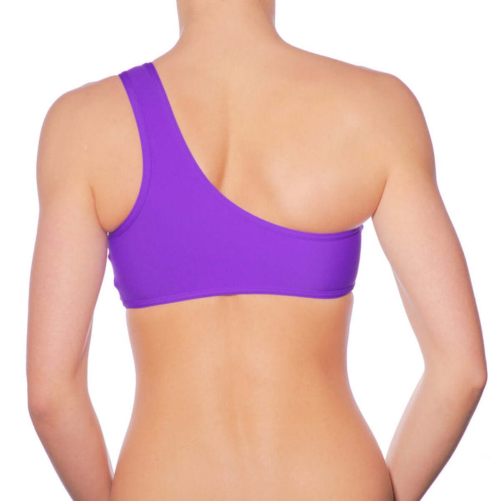 One shoulder sports bra Carmen | Sports bra | Color: red | Women's sports bra | Dragonfly Pole Dance Clothes and Bikram Hot Yoga Outfit
