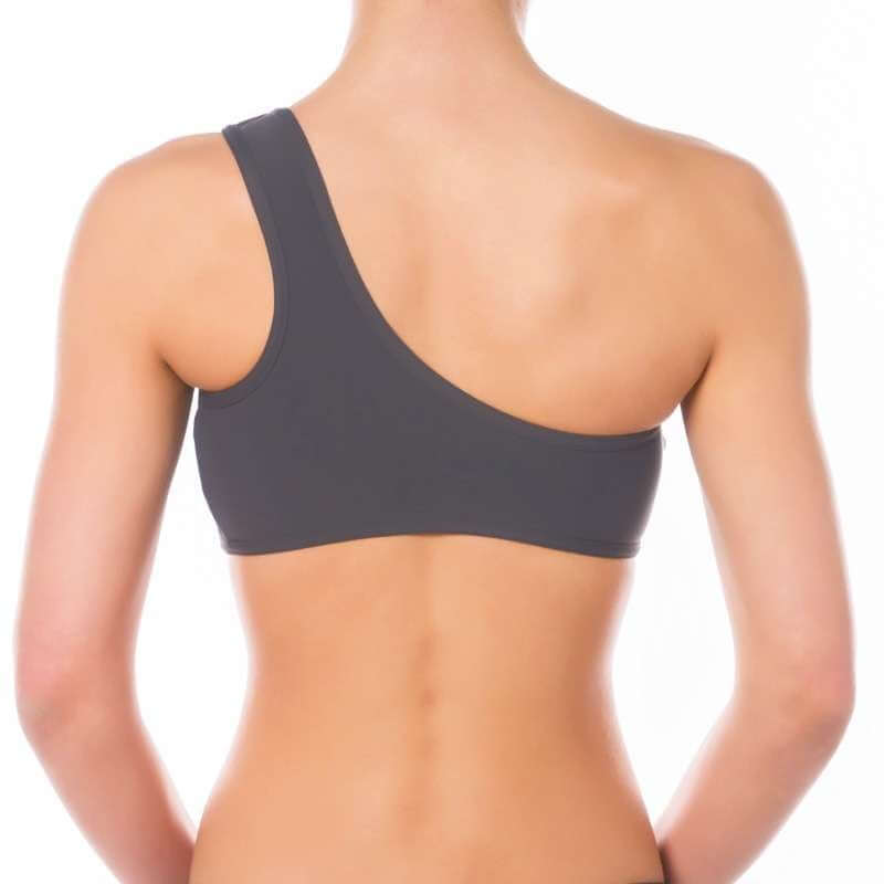 One shoulder sports bra Carmen | Sports bra | Color: red | Women's sports bra | Dragonfly Pole Dance Clothes and Bikram Hot Yoga Outfit