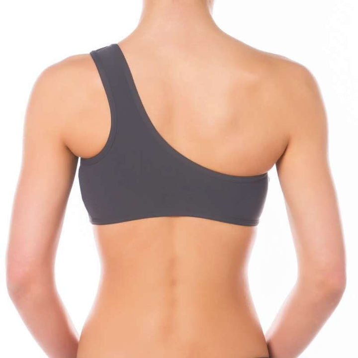 One shoulder sports bra Carmen | Sports bra | Color: red | Women's sports bra | Dragonfly Pole Dance Clothes and Bikram Hot Yoga Outfit
