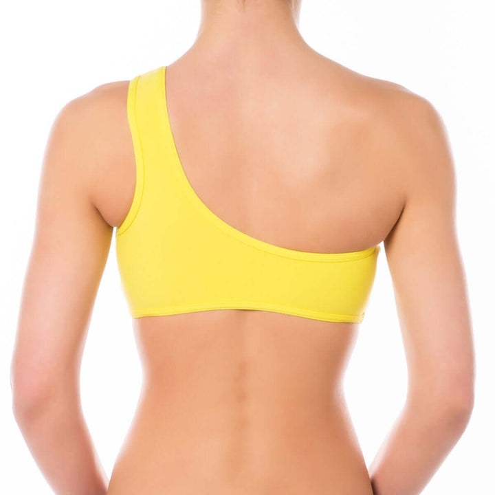 One shoulder sports bra Carmen | Sports bra | Color: red | Women's sports bra | Dragonfly Pole Dance Clothes and Bikram Hot Yoga Outfit