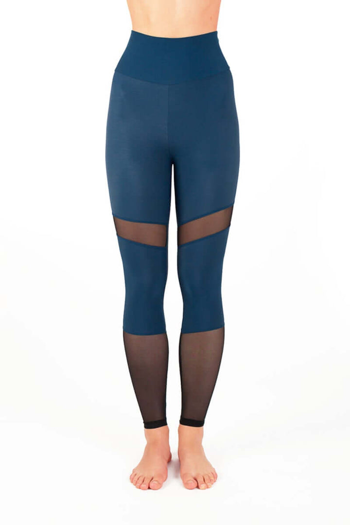 Mesh leggings Barbara | Leggings | Color: petrol / mesh | Yoga Leggings | Legging en tulle à taille haute | Mesh leggings | Legíny s tylem | Leggings mit Netz