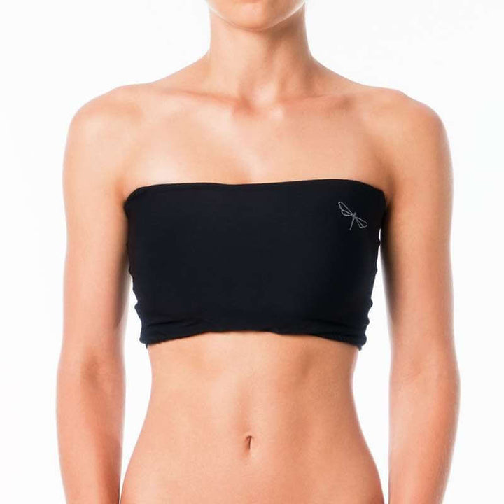 Brassière bandeau noire sans bretelles pour pole dance et hot yoga