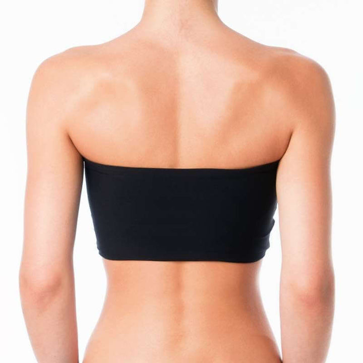 Brassière bandeau noire sans bretelles pour pole dance et hot yoga