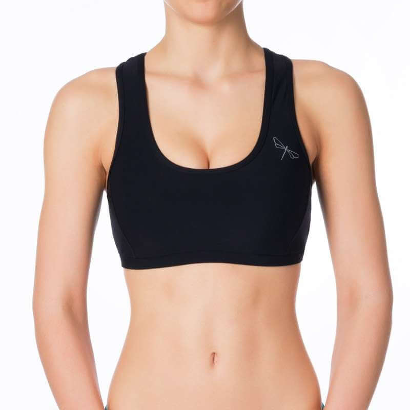 Sporty bra | Sports bra | Color: black | Women's sports bra | Dragonfly Pole Dance Clothes and Bikram Hot Yoga Outfit