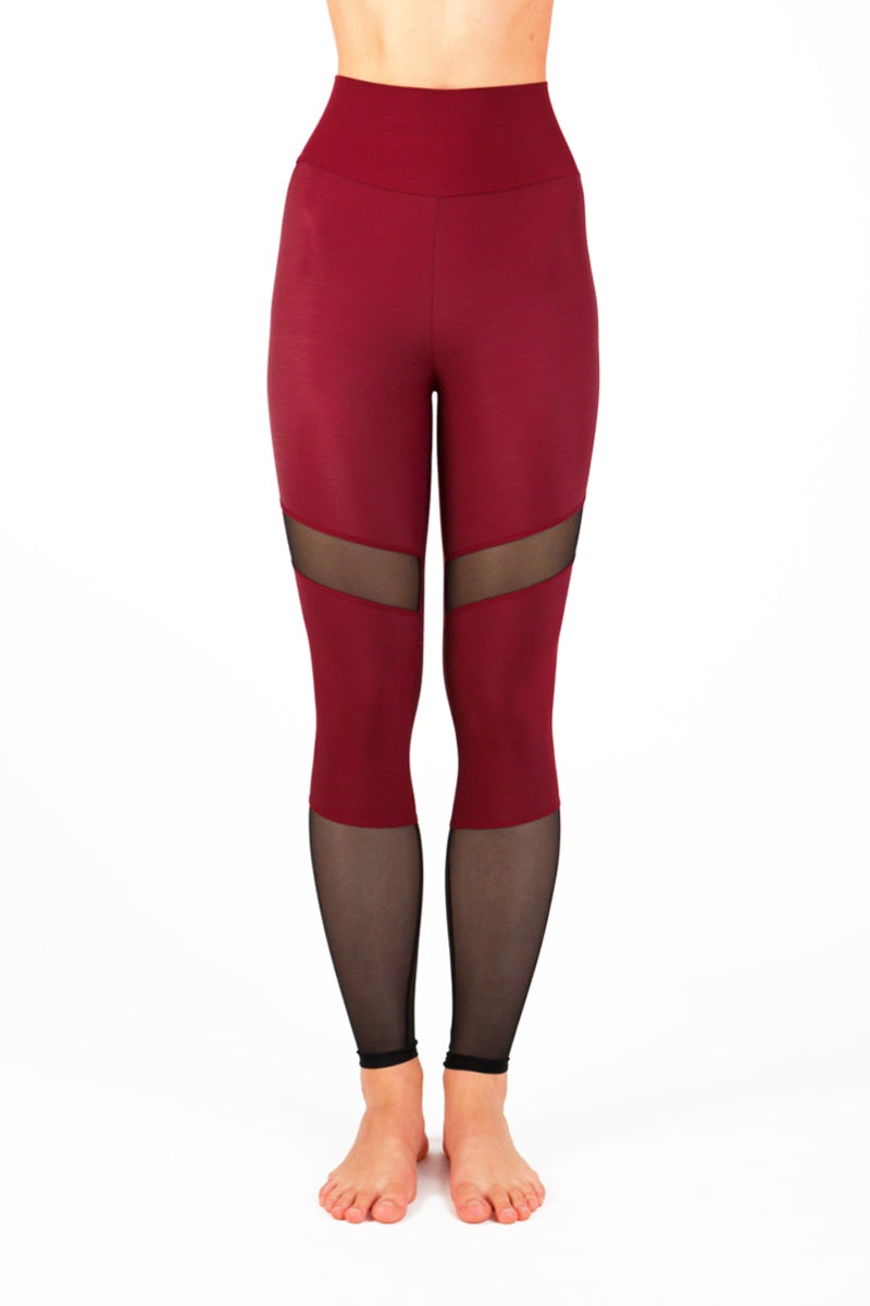 Barbara mesh leggings Leggings Dragonfly burgundy / mesh XS