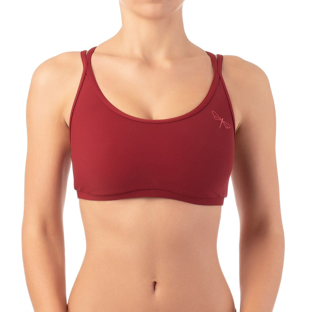 Nicole top Sports bra Dragonfly XS burgundy