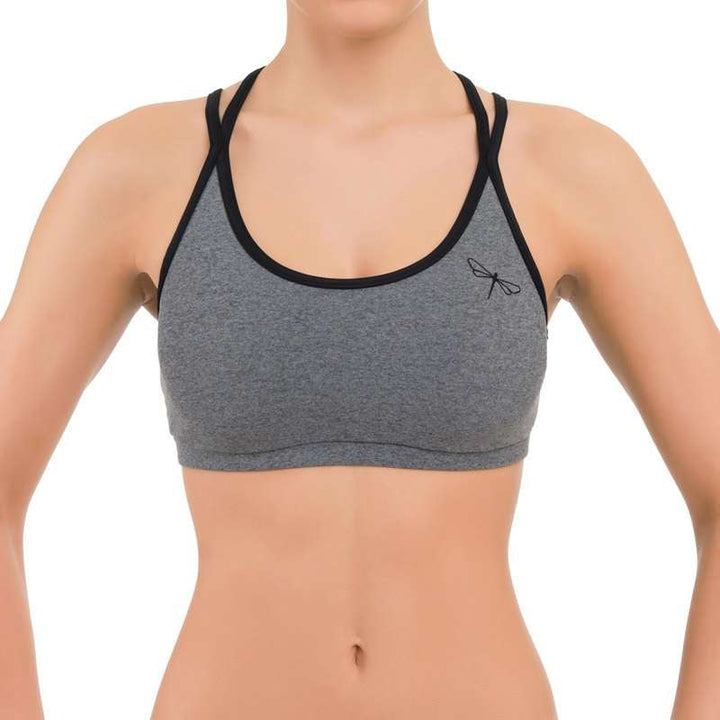 Nicole top Sports bra Dragonfly XS grey melange / black